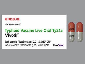 Vivotif® Typhoid Vaccine 2B Unit Capsule Blister Pack 4 Doses by PaxVax Inc  ID 69401000002